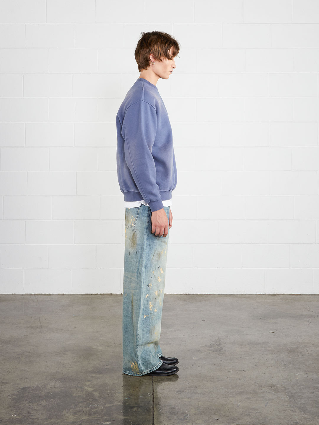 Washed Vintage Crewneck Denim Blue