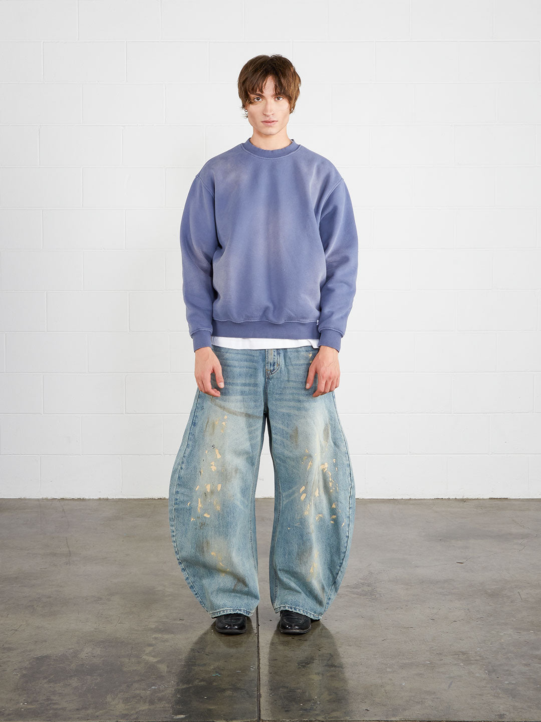 Washed Vintage Crewneck Denim Blue