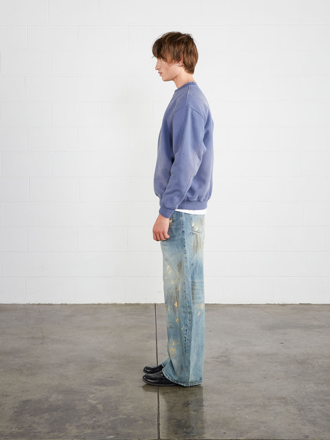 Washed Vintage Crewneck Denim Blue