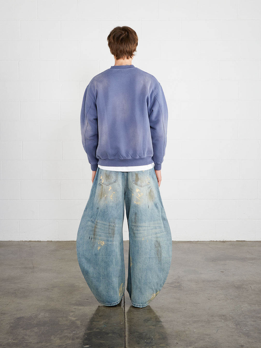 Washed Vintage Crewneck Denim Blue