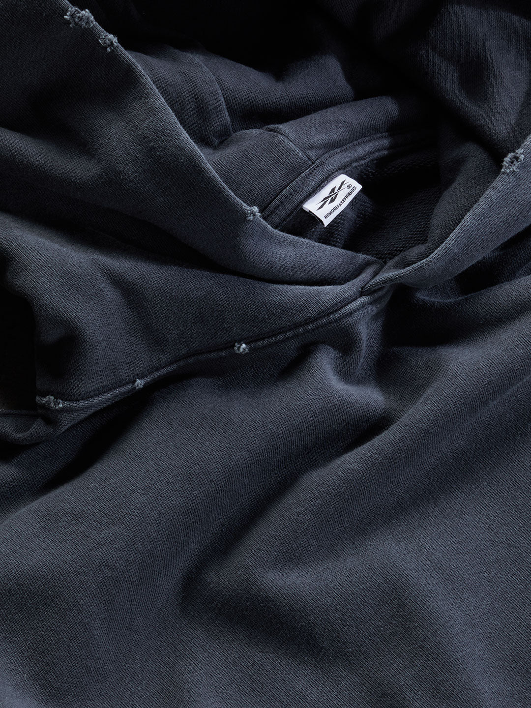 Washed Distressed Cropped Hoodie